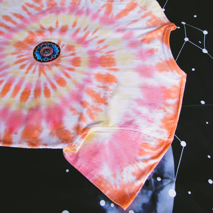 Red, Orange & Yellow Spiral Tie Dye T Shirt