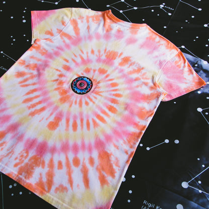 Red, Orange & Yellow Spiral Tie Dye T Shirt